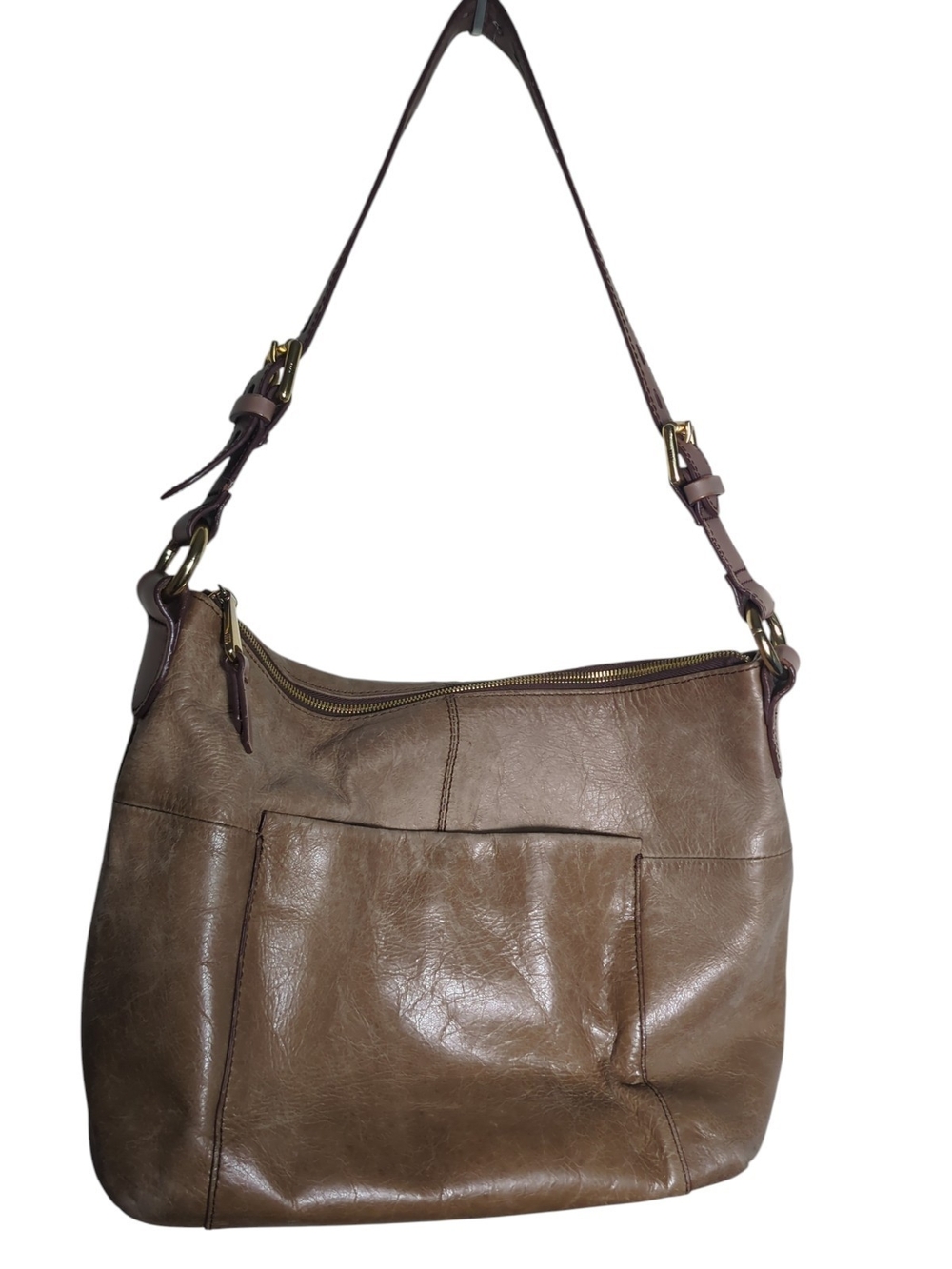 Vtg Y2K HOBO Brown International Charlie Leather Shoulder Hobo Bag Slouchy Boho